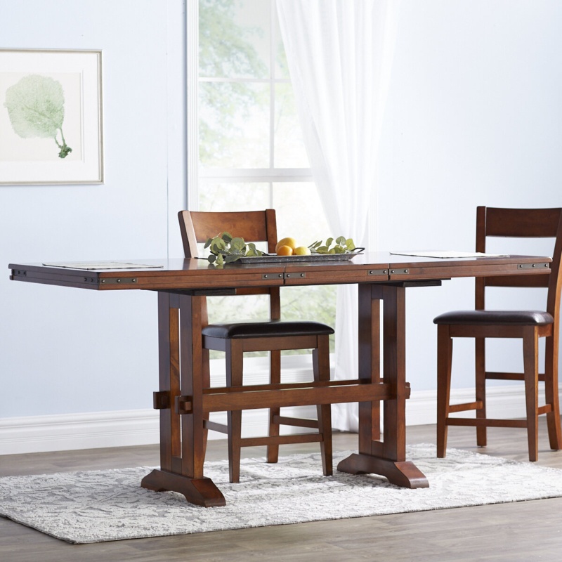 Kellan Counter Height Extendable Trestle Dining Table