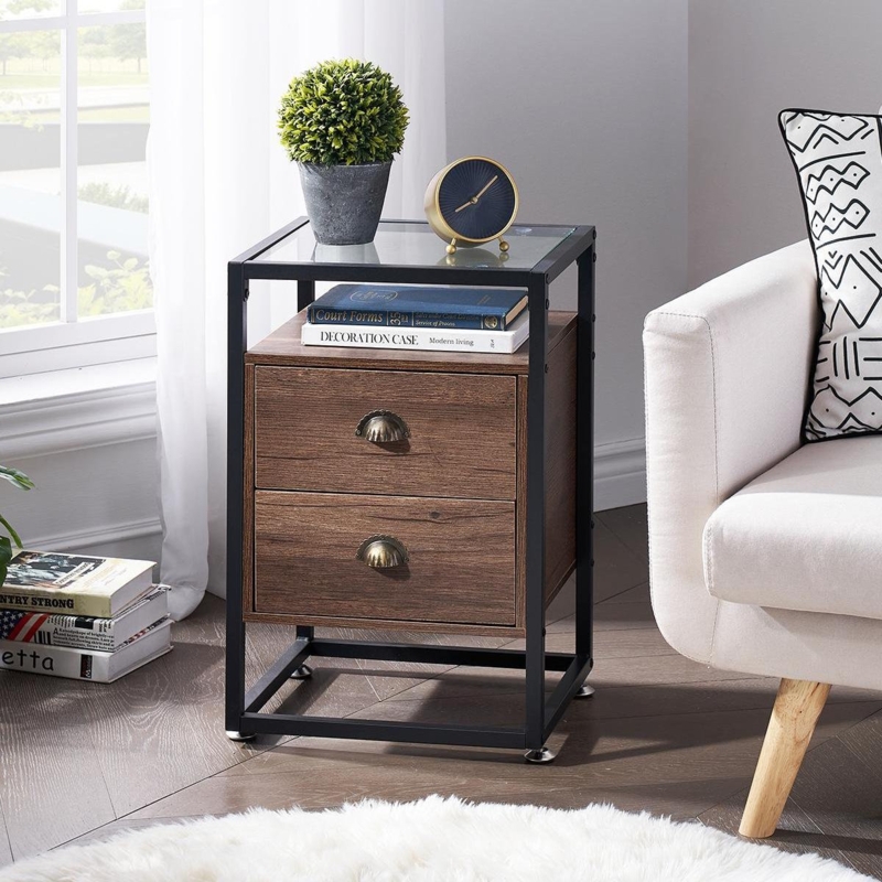 Mid-Century Modern End Table with Storage