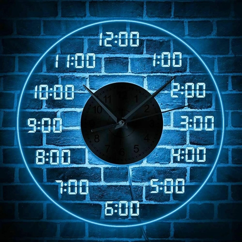 12" Round Lighted Wall Clock with LED Backlight