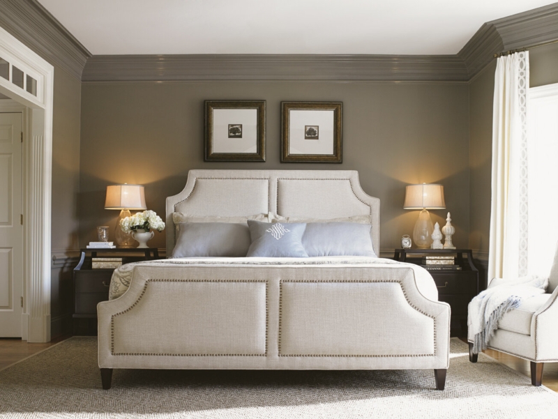Upholstered Padded Headboard with Footboard and Nightstand