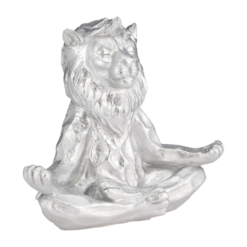 Ketter 7" Polyresin Yoga Lion Statue -Creative Sculpture For Home or Office Décor