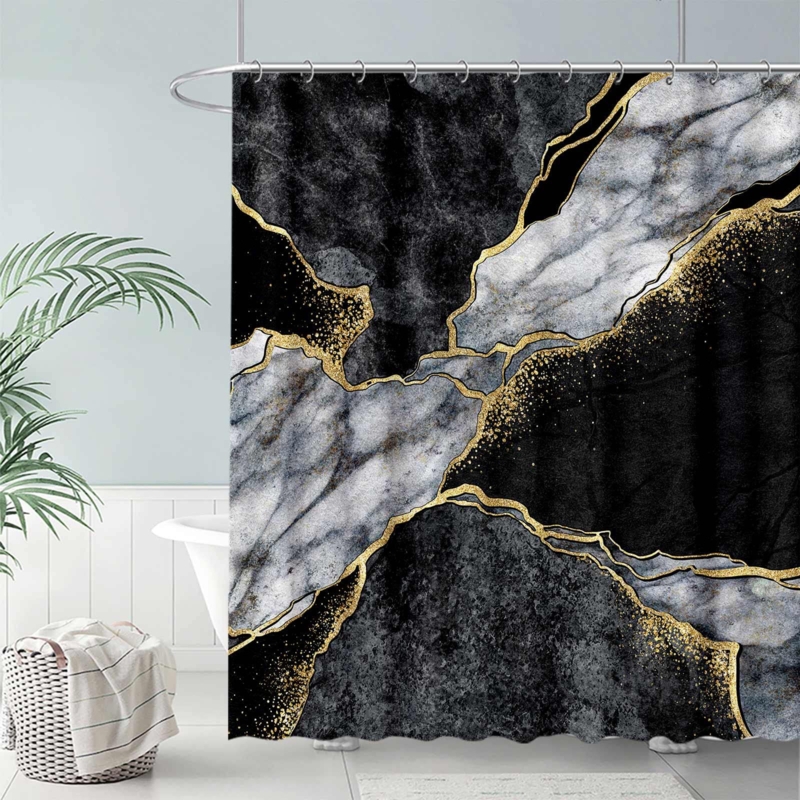 Elegant Waterproof Polyester Shower Curtain
