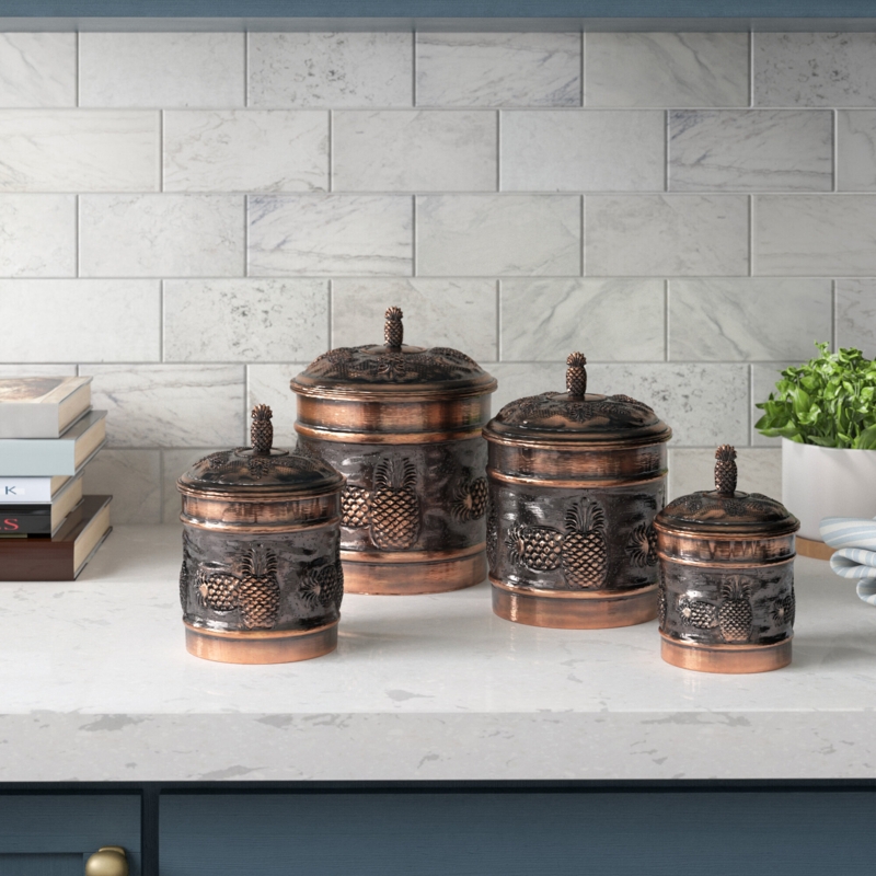 4-Piece Pineapple Motif Canister Set