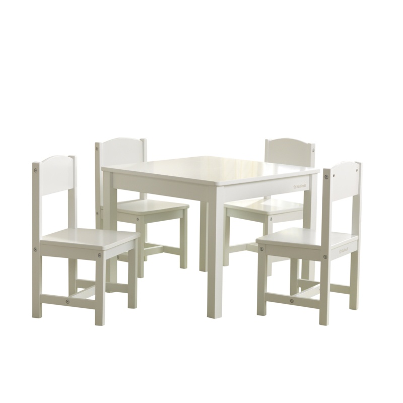 Kids 5 Piece Solid Wood Square Play / Activity Table and Chair Set