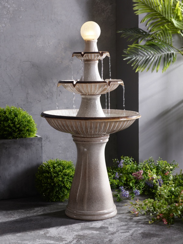 Kingley Ceramic Fountain with Light
