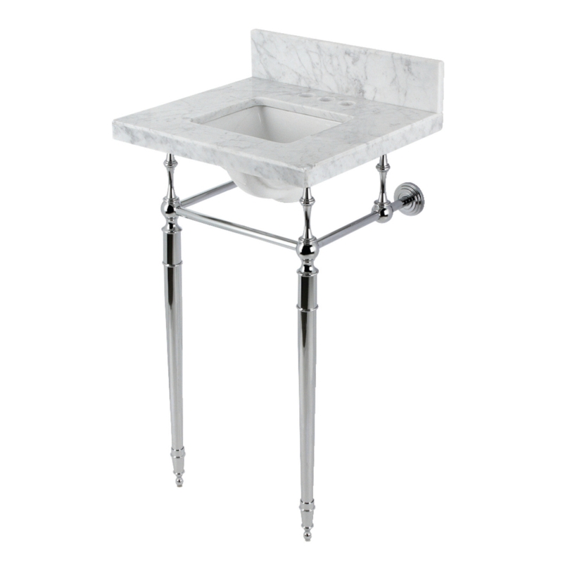 Carrara Marble Console Sink Set
