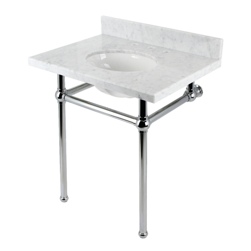 Carrara Marble Console Sink Set