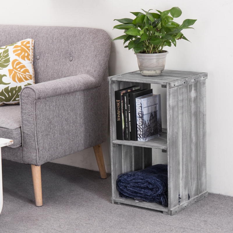 Industrial Shipping-Crate Style End Table