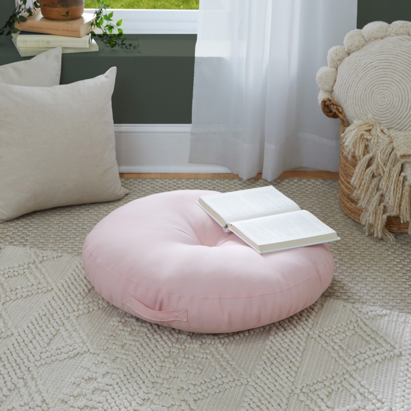 Black Indoor Floor Pillow with Handle