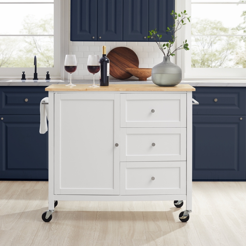 French Country Style Kitchen Island with Drop-Leaf