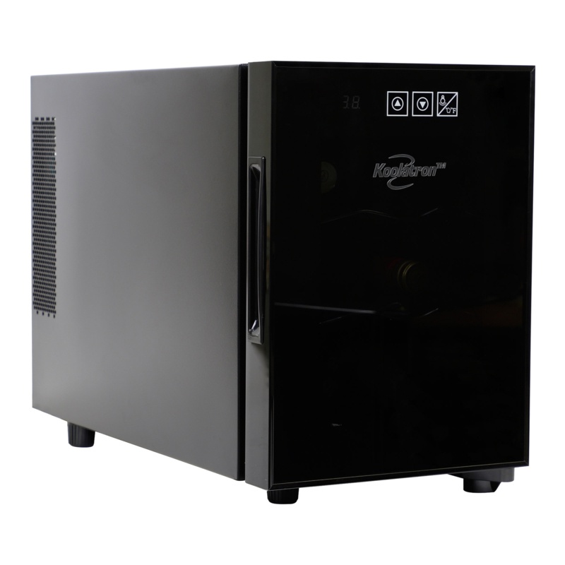 Koolatron Thermoelectric 6 Bottles Wine Cooler, Black, 0.65 cu. ft Wine Fridge, 16 L Freestanding Wine Refrigerator
