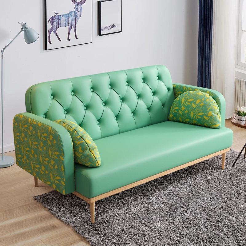Stylish Loveseat Sofa with Bolster Pillows