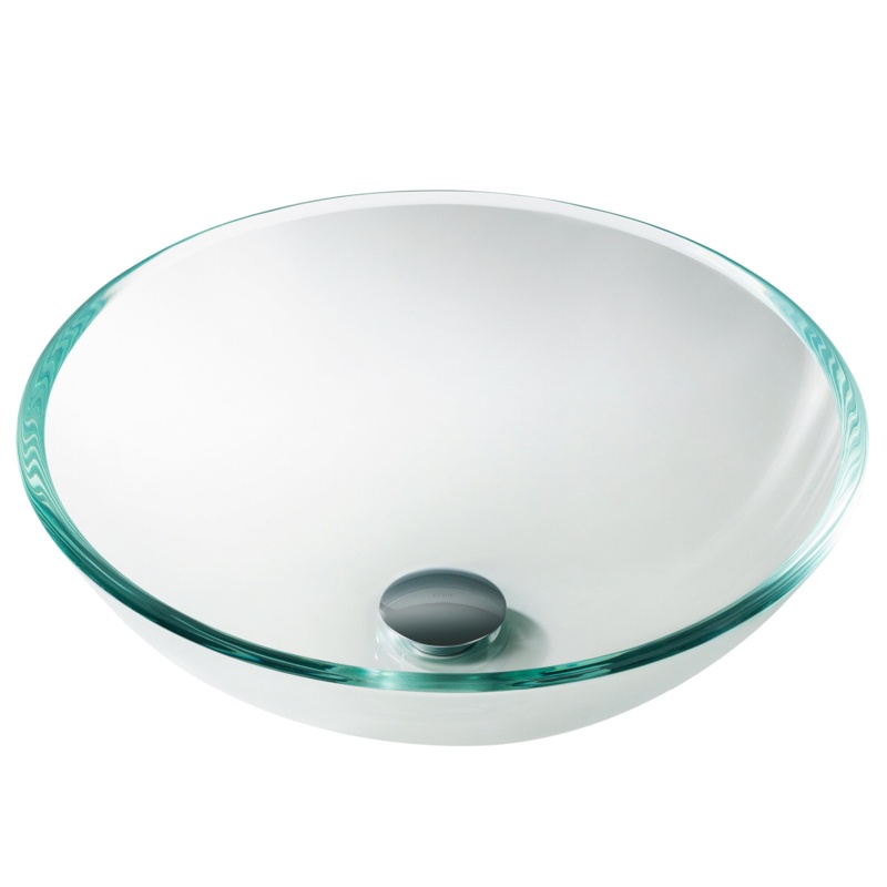 Kraus Crystal 16.5'' Glass Circular Vessel Bathroom Sink