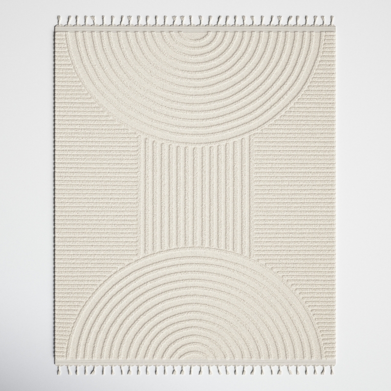 Cream-Colored Textured Area Rug
