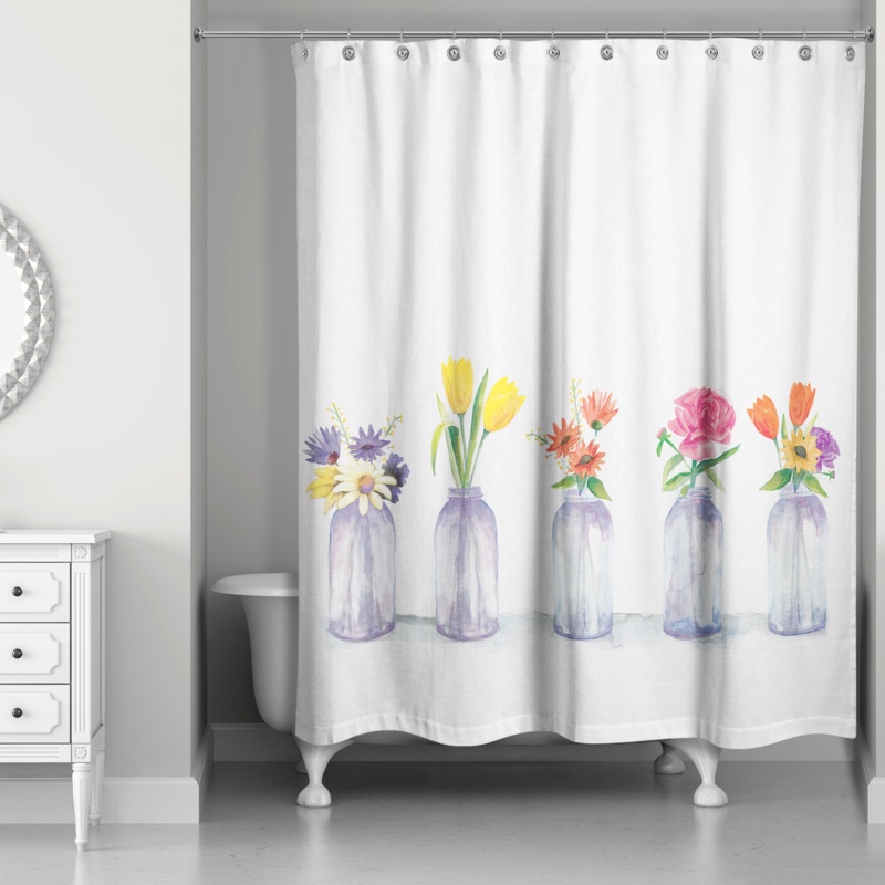 Kwan Floral Single Shower Curtain