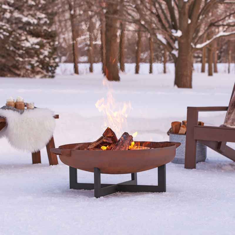 Wood Burning Fire Pit with Rust Finish