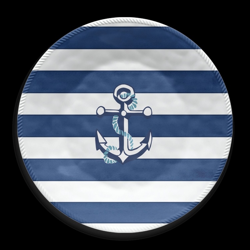Labette Nautical Anchor Dinner Plate, 10.5",Melamine,Set Of 6
