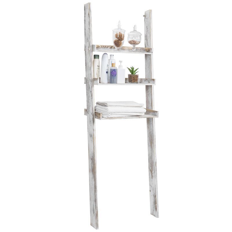 Ladder style Over the Toilet Storage in Whitewash