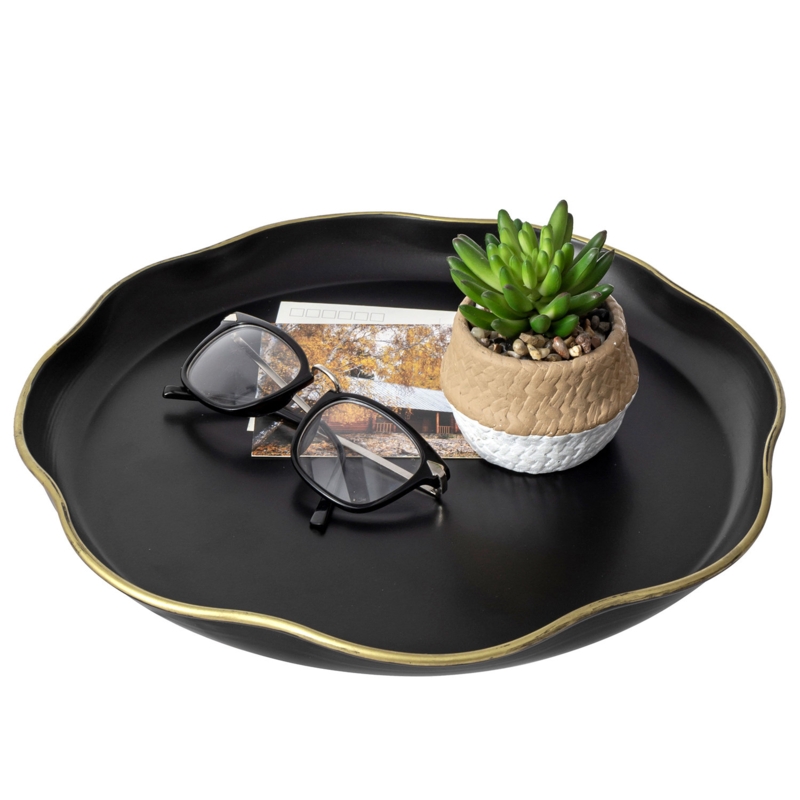Art Deco Scalloped Round Serving Tray