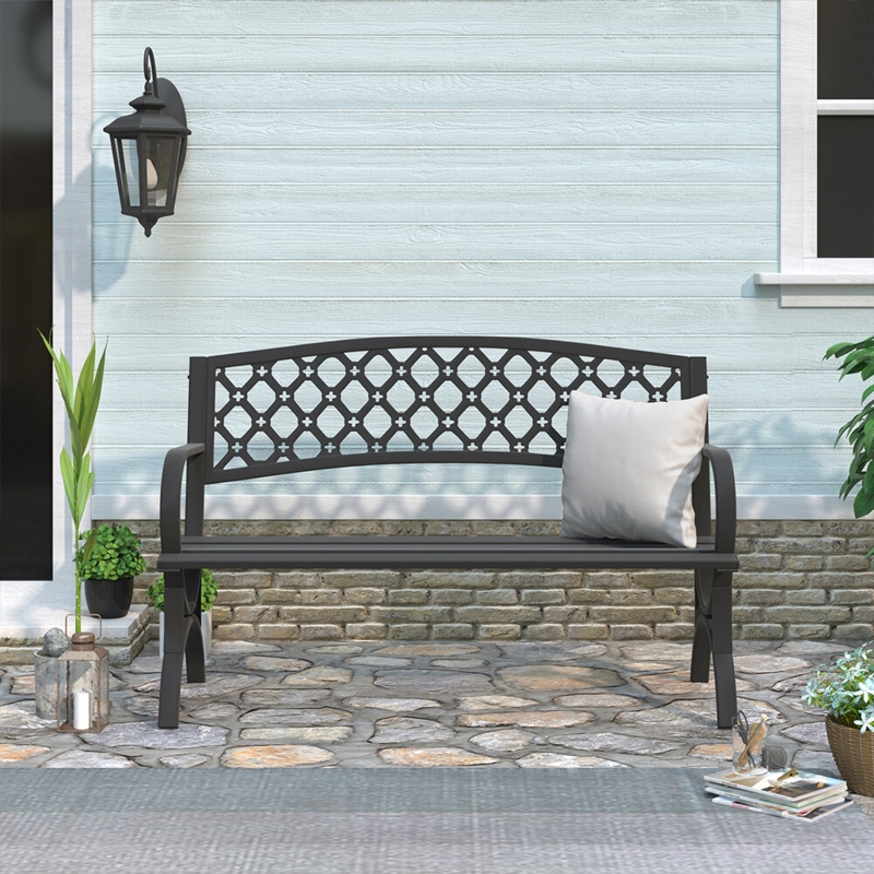 Powder-Coated Steel Garden Bench