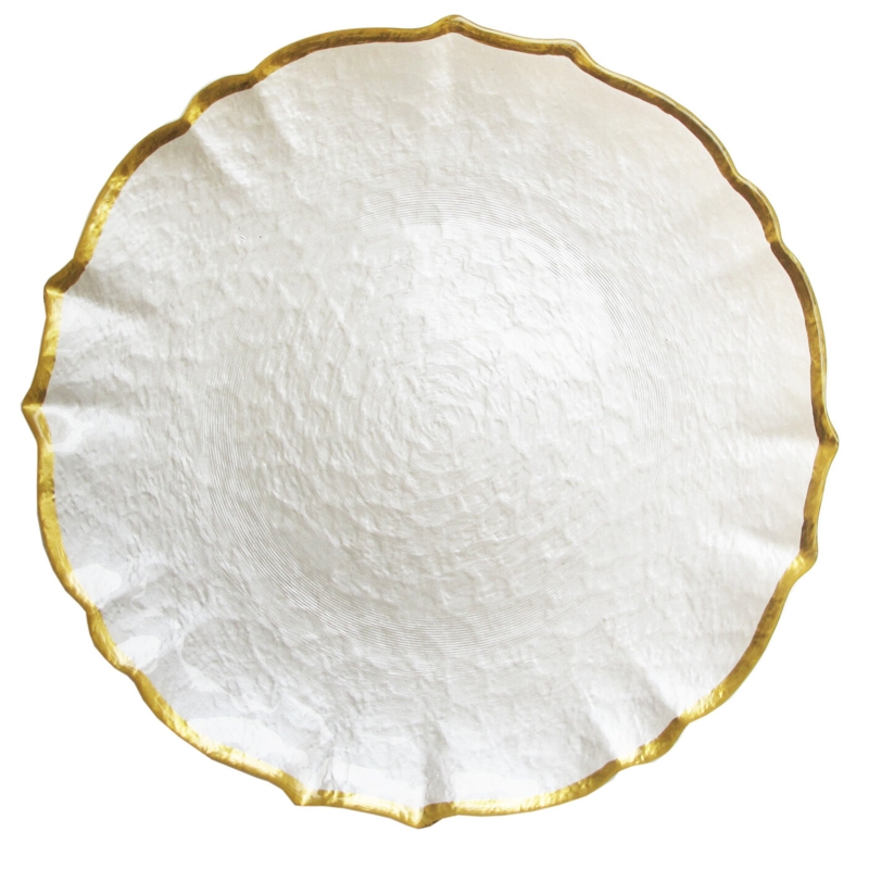 Pearl/Gold Glass Casual Bowl