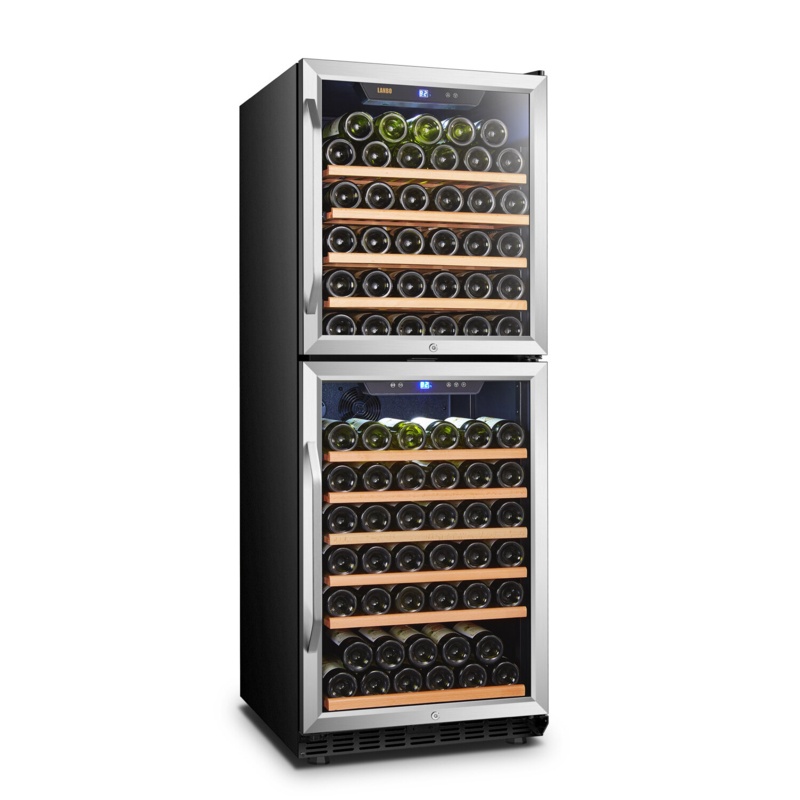 Lanbo 23.4'' width 133 Bottle Dual Zone Freestanding/Built-In Wine Refrigerator