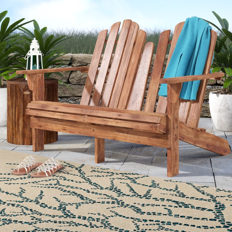 Adirondack-Inspired Acacia Patio Bench