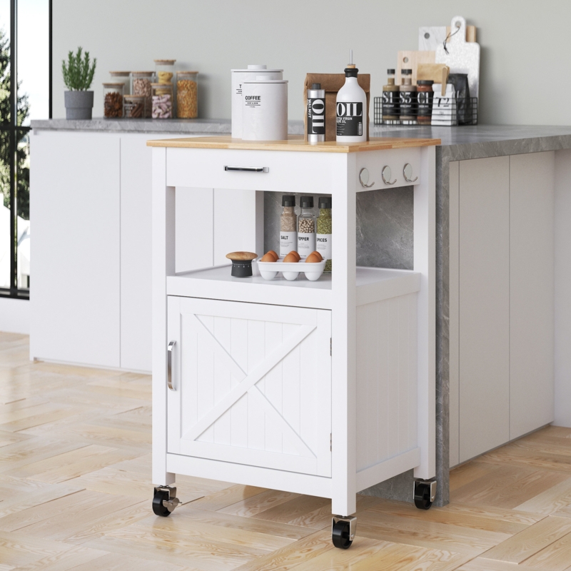 Rolling Kitchen Island Cart with Storage
