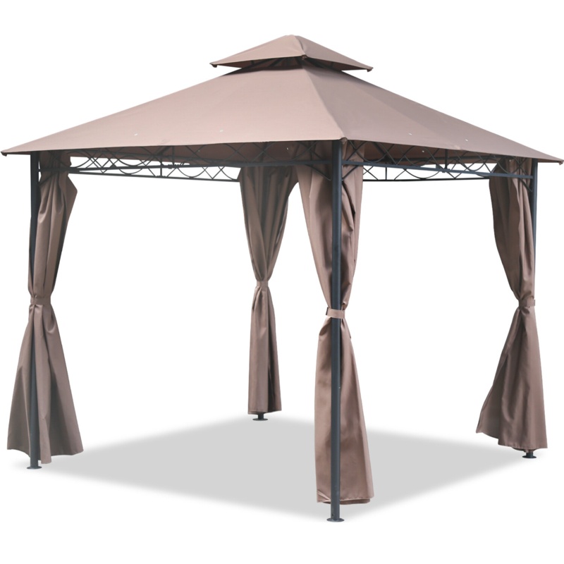 Large Garden 8.8 Ft. W x 8.8 Ft. D Steel Patio Gazebo