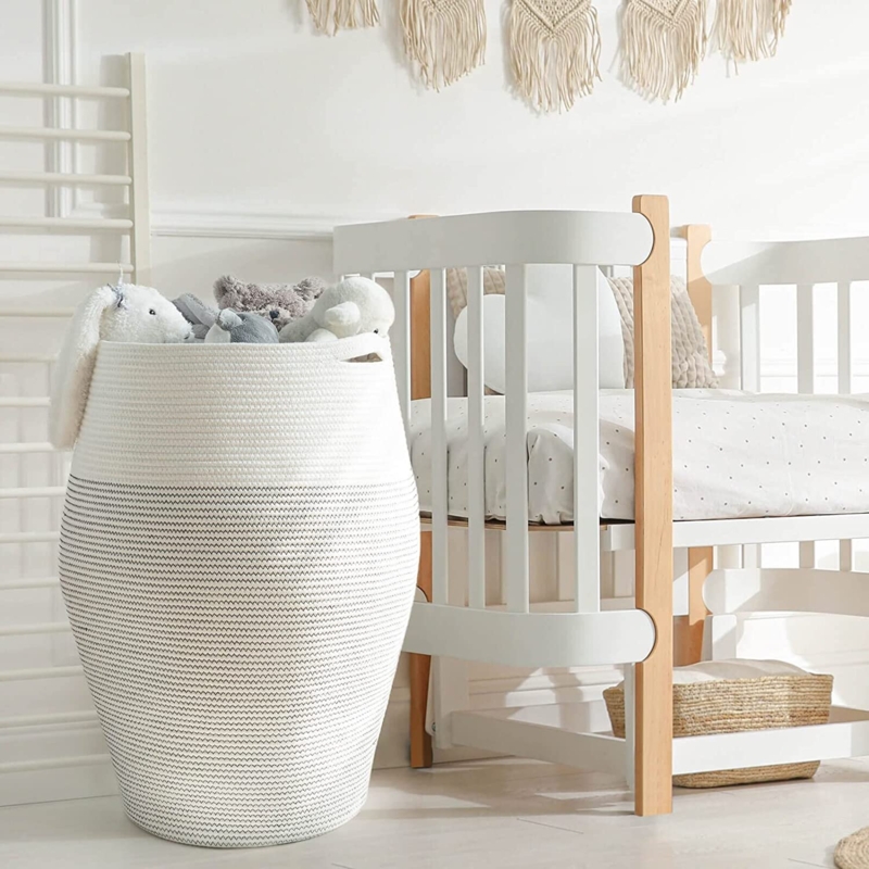 Jute and Cotton Woven Rope Hamper