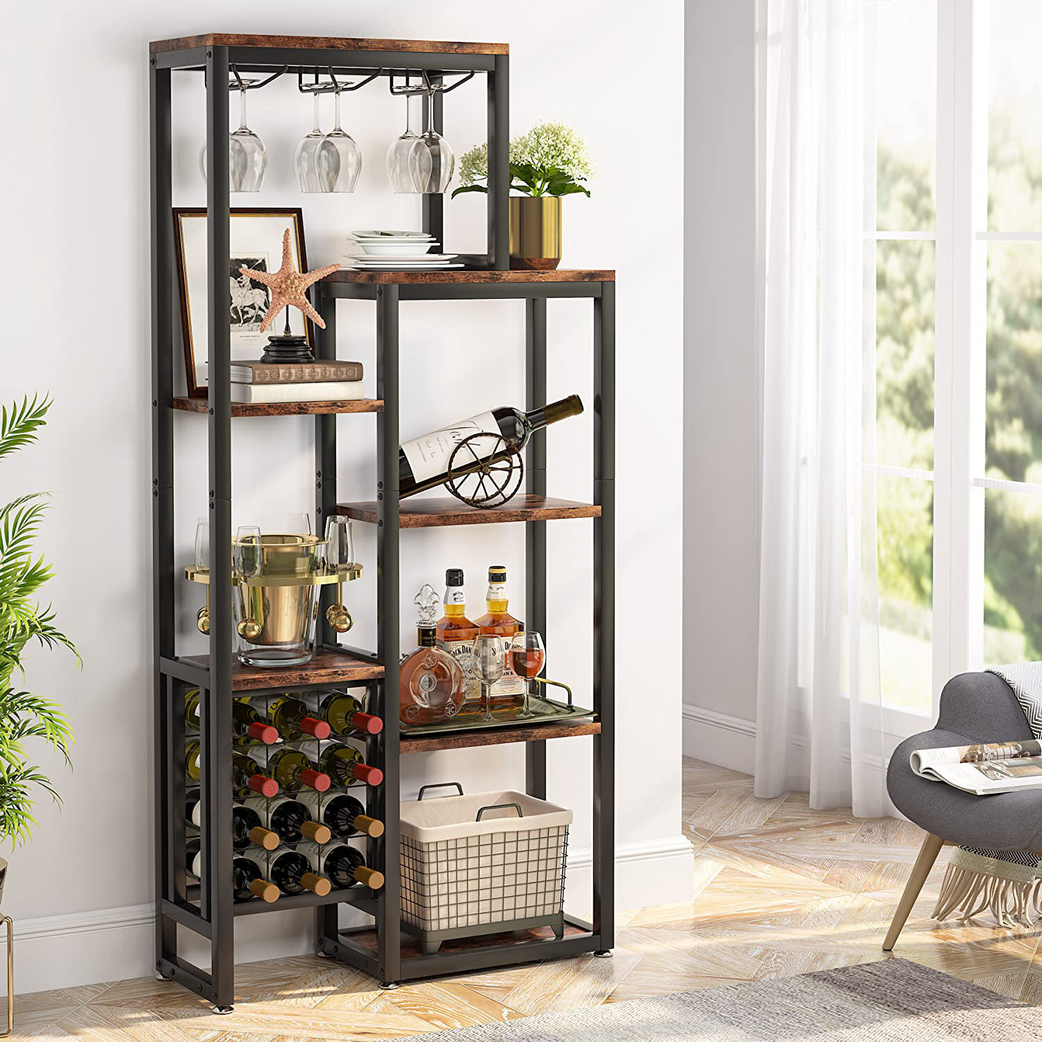 Large Multipurpose Unique Floor Standing Wine Rack