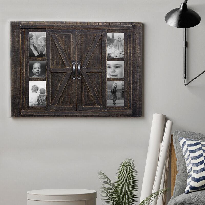 Large Sliding Door Photo Collage Frame With Mirror