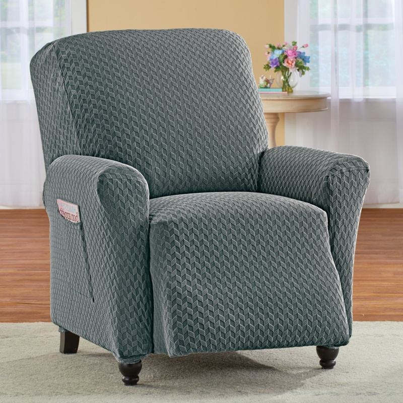 Lariesha Textured Chevron Pattern Furniture Slipcover