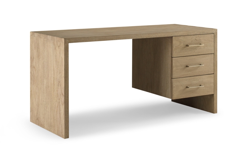 Sandblasted Teak Desk with Metal Base