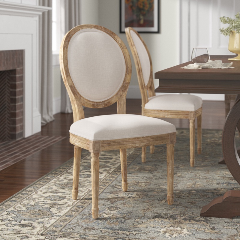 Lauryn Tufted Linen King Louis Back Parsons Chair