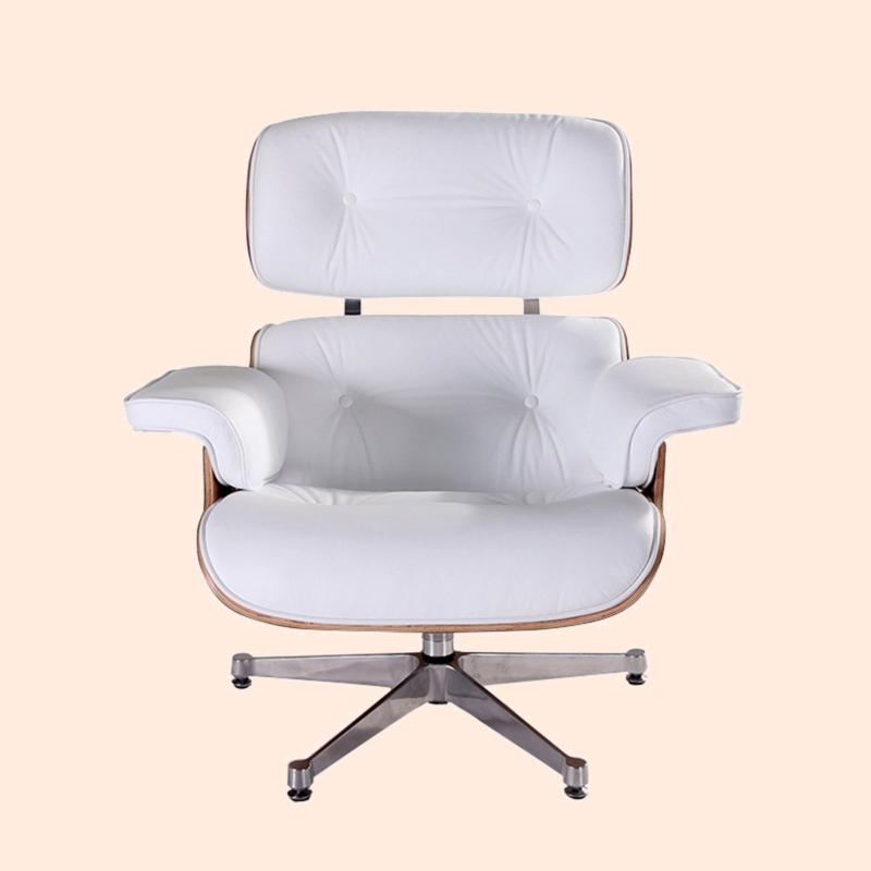 Push-Back Linen Chaise Lounge Chair