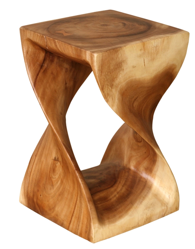 Natural Acacia Wood Twist Stool