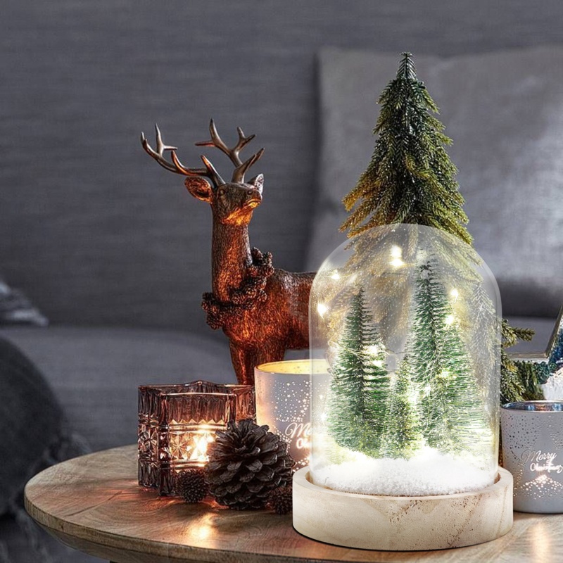 LED Tree Cloche Holiday Lantern