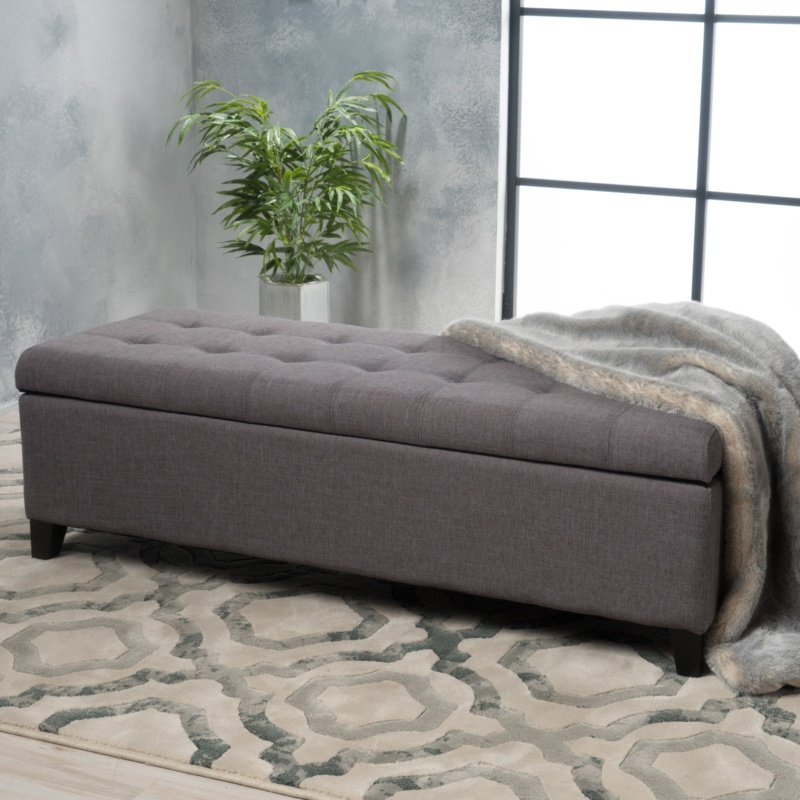 Ledger Upholstered Storage Ottoman
