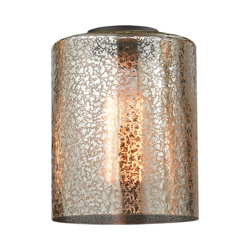 Leilani 8'' H Glass Drum Pendant Shade in Antique Brass