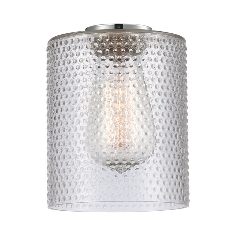 Leilani 8'' H Glass Drum Pendant Shade in Clear