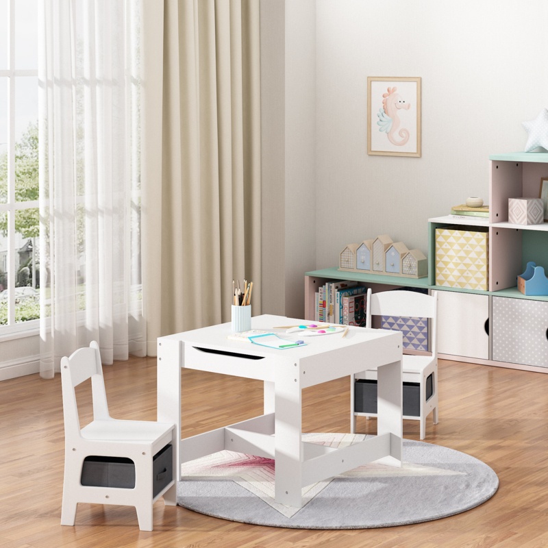 Leitersburg Kids 3 Piece Square Play / Activity Table and Chair Set