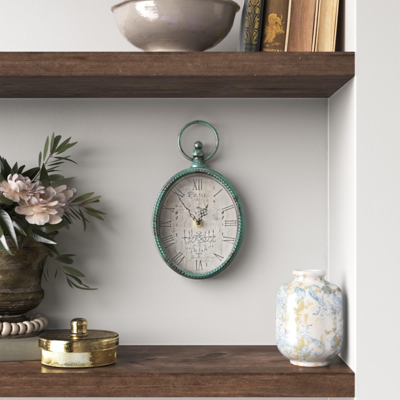 Antique Oval Wall Clock with Roman Numerals