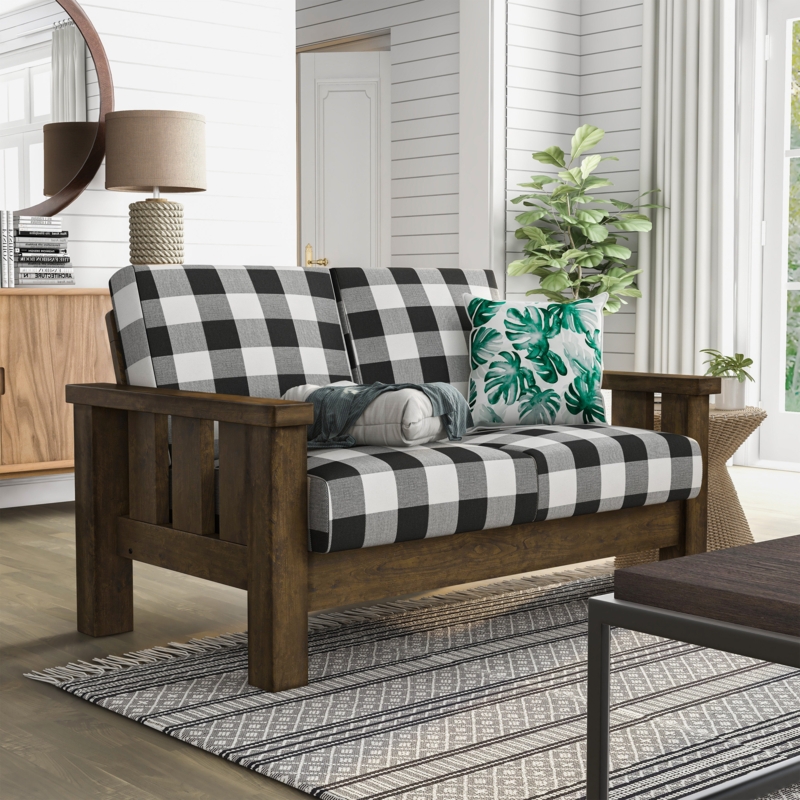 Coastal Farmhouse Loveseat with Pattern