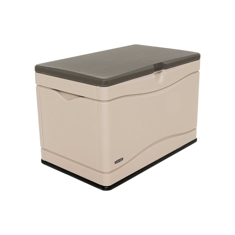 Lifetime 80 Gallons Gallon Water Resistant High Density Polyethylene Lockable Deck Box in Desert Sand / Brown