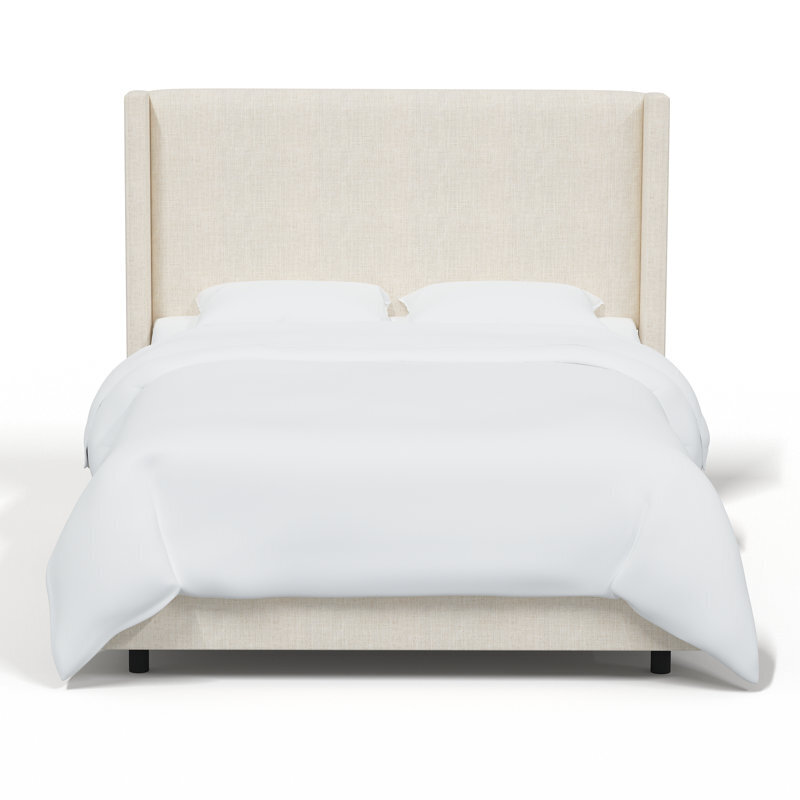 Light Beige Tall Upholstered Headboard King