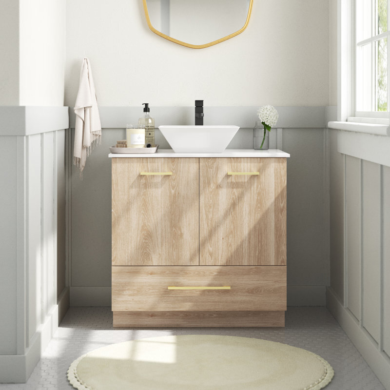 Light Wood Coastal Bathroom Vanity
