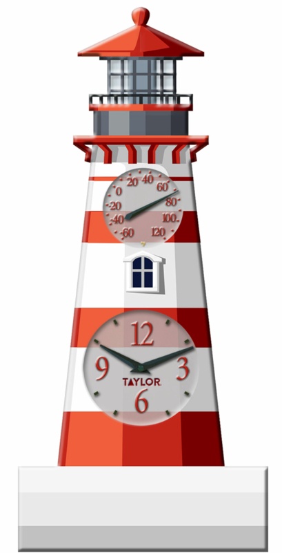 Lighthouse Clock with Thermometer