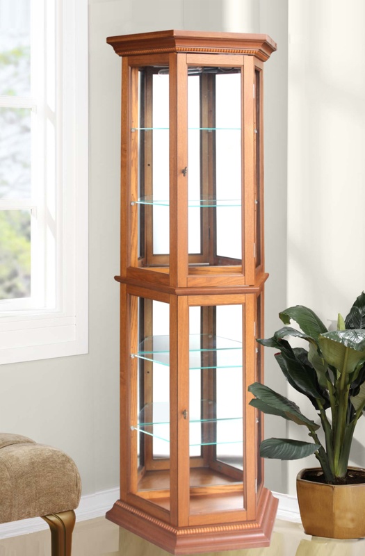 Lilly-Mae 24.52'' Wide Mirrored Back Curio Cabinet with Lighting