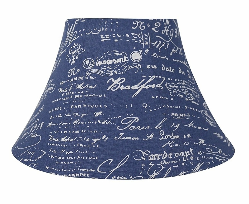 Linen Bell Lamp Shade ( Spider ) in Blue